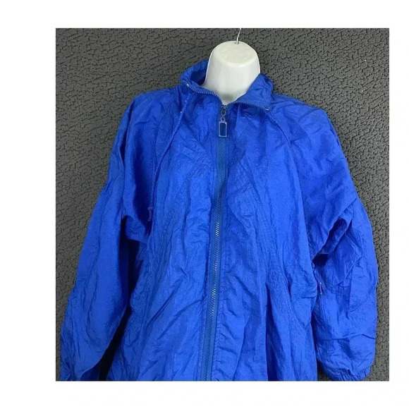 VTG Milano Sport Blue Windbreaker Jacket SMALL Women's Casual Lightweight - Picture 10 of 12